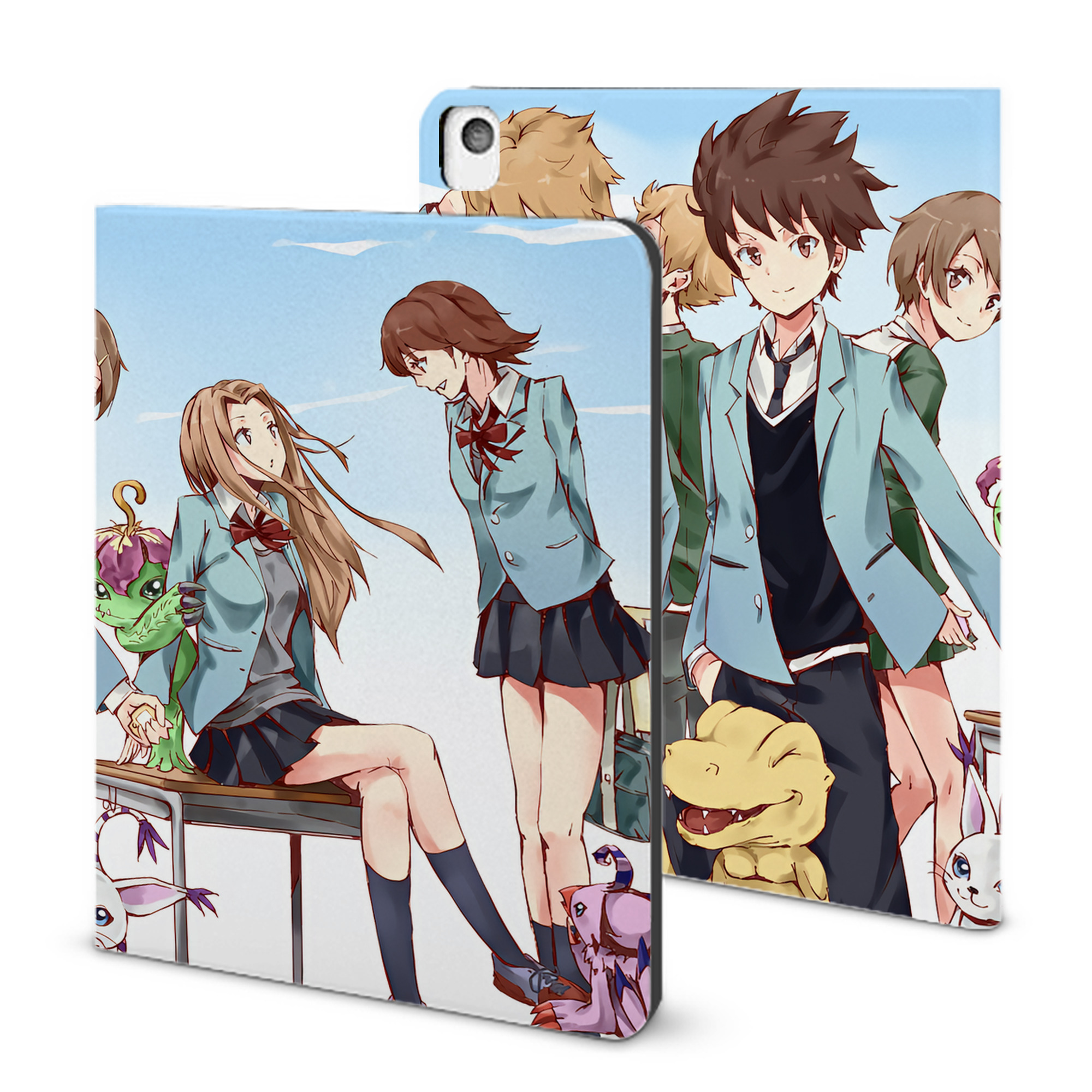 （画像用） Digimon デジタルモンスター/デジモン IPadケース ペンホルダー付き ブックスタイルデザイン